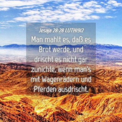 Picture 04 - Jesaja 28:28 LUTH1912 - Man mahlt es, daß es Brot werde, und drischt es - Bible Verse Picture