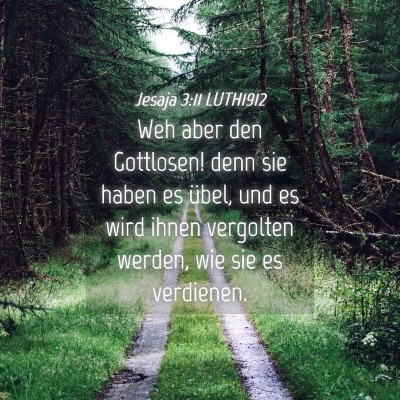 Picture 04 - Jesaja 3:11 LUTH1912 - Weh aber den Gottlosen! denn sie haben es übel, - Bible Verse Picture