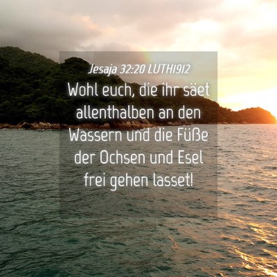 Picture 04 - Jesaja 32:20 LUTH1912 - Wohl euch, die ihr säet allenthalben an den - Bible Verse Picture