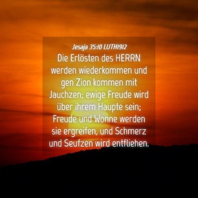 Picture 04 - Jesaja 35:10 LUTH1912 - Die Erlösten des HERRN werden wiederkommen und - Bible Verse Picture