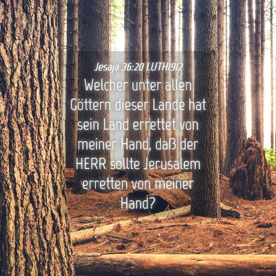 Picture 04 - Jesaja 36:20 LUTH1912 - Welcher unter allen Göttern dieser Lande hat - Bible Verse Picture