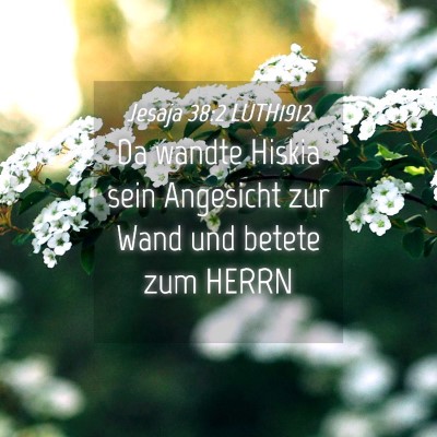 Picture 04 - Jesaja 38:2 LUTH1912 - Da wandte Hiskia sein Angesicht zur Wand und - Bible Verse Picture