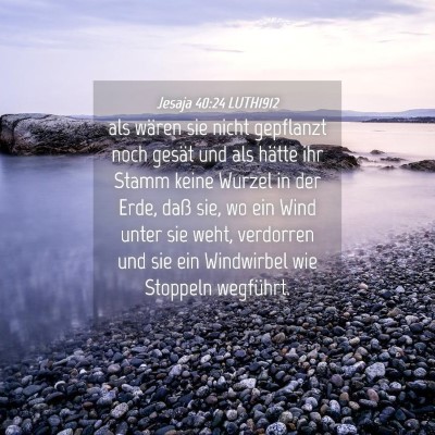 Picture 04 - Jesaja 40:24 LUTH1912 - als wären sie nicht gepflanzt noch gesät und - Bible Verse Picture