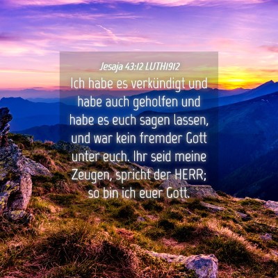 Picture 04 - Jesaja 43:12 LUTH1912 - Ich habe es verkündigt und habe auch geholfen - Bible Verse Picture