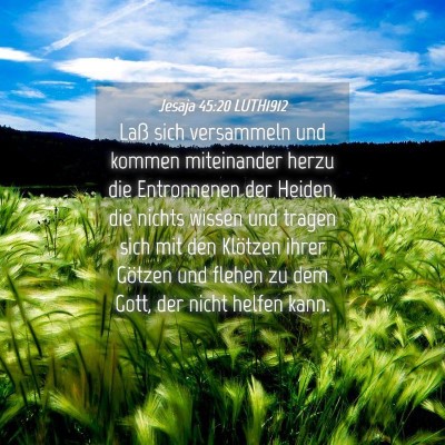 Picture 04 - Jesaja 45:20 LUTH1912 - Laß sich versammeln und kommen miteinander herzu - Bible Verse Picture