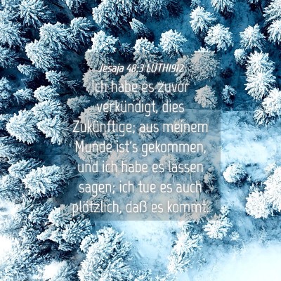 Picture 04 - Jesaja 48:3 LUTH1912 - Ich habe es zuvor verkündigt, dies Zukünftige; - Bible Verse Picture