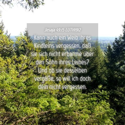 Picture 04 - Jesaja 49:15 LUTH1912 - Kann auch ein Weib ihres Kindleins vergessen, - Bible Verse Picture