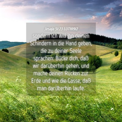 Picture 04 - Jesaja 51:23 LUTH1912 - sondern ich will ihn deinen Schindern in die Hand - Bible Verse Picture