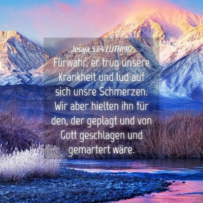 Picture 04 - Jesaja 53:4 LUTH1912 - Fürwahr, er trug unsere Krankheit und lud auf - Bible Verse Picture