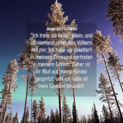 Picture 04 - Jesaja 63:3 LUTH1912 - “Ich trete die Kelter allein, und ist niemand - Bible Verse Picture