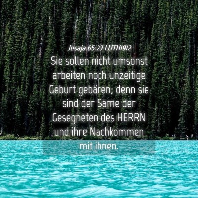Picture 04 - Jesaja 65:23 LUTH1912 - Sie sollen nicht umsonst arbeiten noch unzeitige - Bible Verse Picture