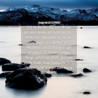 Picture 04 - Jesaja 66:20 LUTH1912 - Und sie werden alle eure Brüder aus allen Heiden - Bible Verse Picture