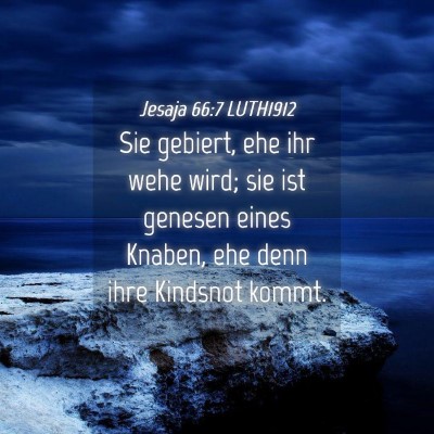 Picture 04 - Jesaja 66:7 LUTH1912 - Sie gebiert, ehe ihr wehe wird; sie ist genesen - Bible Verse Picture