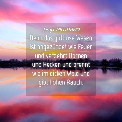Picture 04 - Jesaja 9:18 LUTH1912 - Denn das gottlose Wesen ist angezündet wie Feuer - Bible Verse Picture