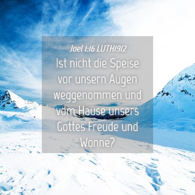 Picture 04 - Joel 1:16 LUTH1912 - Ist nicht die Speise vor unsern Augen weggenommen - Bible Verse Picture