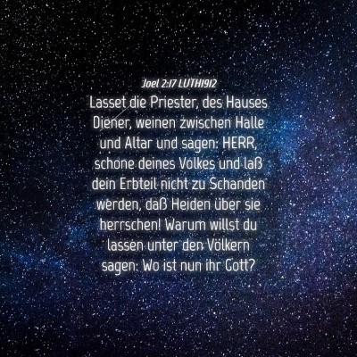 Picture 04 - Joel 2:17 LUTH1912 - Lasset die Priester, des Hauses Diener, weinen - Bible Verse Picture