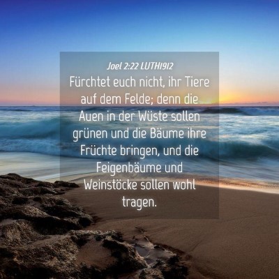 Picture 04 - Joel 2:22 LUTH1912 - Fürchtet euch nicht, ihr Tiere auf dem Felde; - Bible Verse Picture