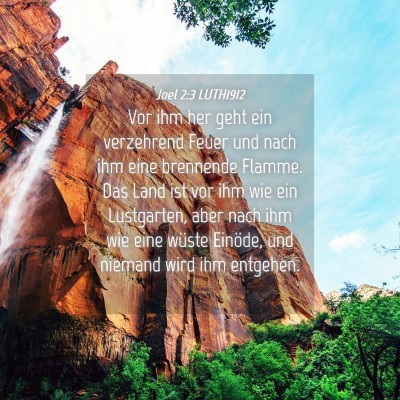Picture 04 - Joel 2:3 LUTH1912 - Vor ihm her geht ein verzehrend Feuer und nach - Bible Verse Picture