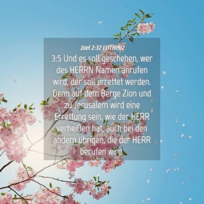 Picture 04 - Joel 2:32 LUTH1912 - 3:5 Und es soll geschehen, wer des HERRN Namen - Bible Verse Picture