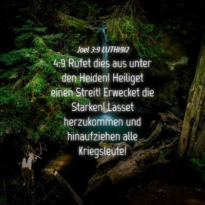 Picture 04 - Joel 3:9 LUTH1912 - 4:9 Rufet dies aus unter den Heiden! Heiliget - Bible Verse Picture