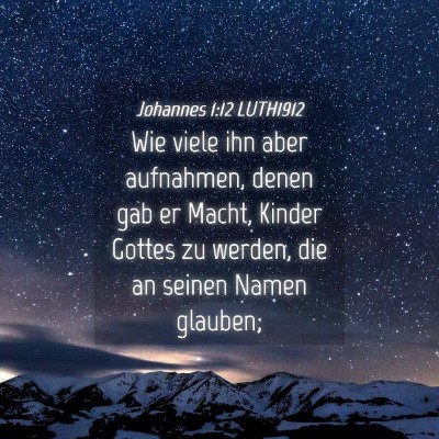 Picture 04 - Johannes 1:12 LUTH1912 - Wie viele ihn aber aufnahmen, denen gab er Macht, - Bible Verse Picture