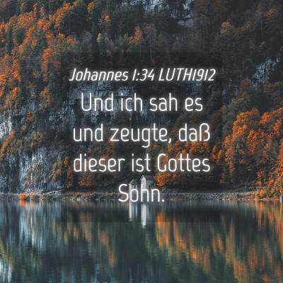 Picture 04 - Johannes 1:34 LUTH1912 - Und ich sah es und zeugte, daß dieser ist Gottes - Bible Verse Picture