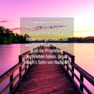 Picture 04 - Johannes 1:45 LUTH1912 - Philippus findet Nathanael und spricht zu ihm: - Bible Verse Picture