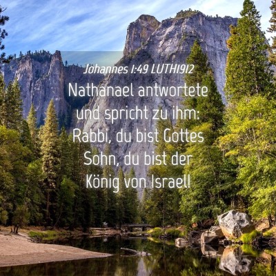 Picture 04 - Johannes 1:49 LUTH1912 - Nathanael antwortete und spricht zu ihm: Rabbi, - Bible Verse Picture