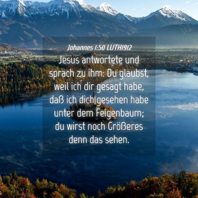 Picture 04 - Johannes 1:50 LUTH1912 - Jesus antwortete und sprach zu ihm: Du glaubst, - Bible Verse Picture