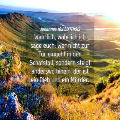 Picture 04 - Johannes 10:1 LUTH1912 - Wahrlich, wahrlich ich sage euch: Wer nicht zur - Bible Verse Picture