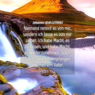 Picture 04 - Johannes 10:18 LUTH1912 - Niemand nimmt es von mir, sondern ich lasse es - Bible Verse Picture