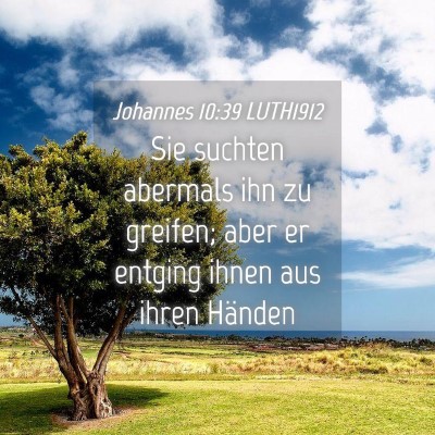 Picture 04 - Johannes 10:39 LUTH1912 - Sie suchten abermals ihn zu greifen; aber er - Bible Verse Picture