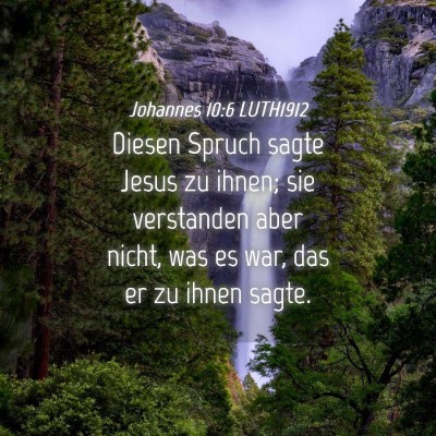 Picture 04 - Johannes 10:6 LUTH1912 - Diesen Spruch sagte Jesus zu ihnen; sie - Bible Verse Picture