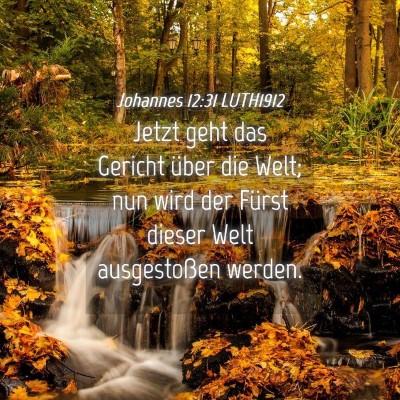 Picture 04 - Johannes 12:31 LUTH1912 - Jetzt geht das Gericht über die Welt; nun wird - Bible Verse Picture