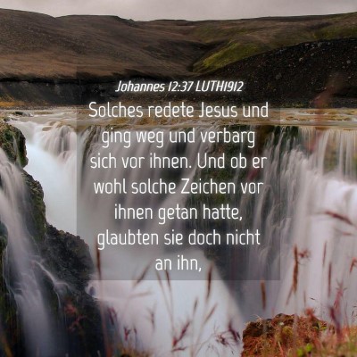 Picture 04 - Johannes 12:37 LUTH1912 - Solches redete Jesus und ging weg und verbarg - Bible Verse Picture