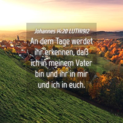 Picture 04 - Johannes 14:20 LUTH1912 - An dem Tage werdet ihr erkennen, daß ich in - Bible Verse Picture