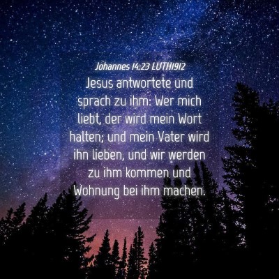 Picture 04 - Johannes 14:23 LUTH1912 - Jesus antwortete und sprach zu ihm: Wer mich - Bible Verse Picture