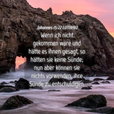 Picture 04 - Johannes 15:22 LUTH1912 - Wenn ich nicht gekommen wäre und hätte es ihnen - Bible Verse Picture