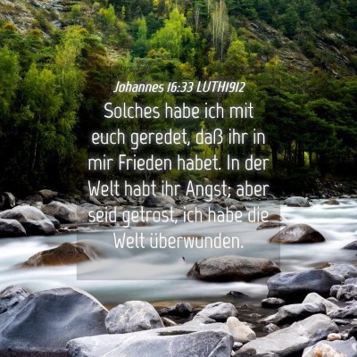 Picture 04 - Johannes 16:33 LUTH1912 - Solches habe ich mit euch geredet, daß ihr in - Bible Verse Picture