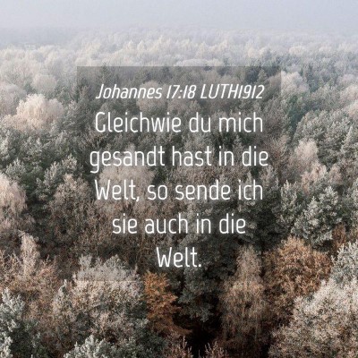 Picture 04 - Johannes 17:18 LUTH1912 - Gleichwie du mich gesandt hast in die Welt, so - Bible Verse Picture