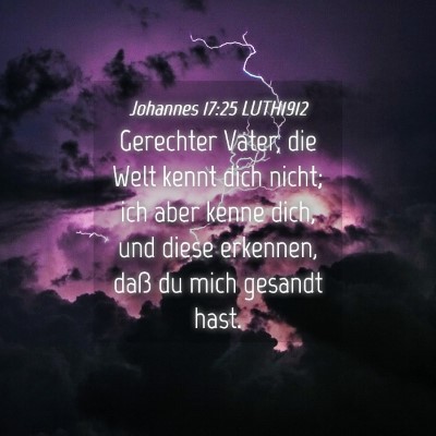 Picture 04 - Johannes 17:25 LUTH1912 - Gerechter Vater, die Welt kennt dich nicht; ich - Bible Verse Picture