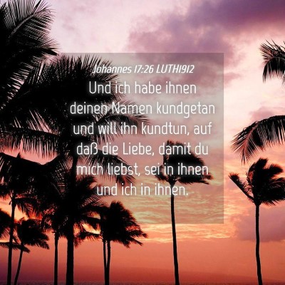 Picture 04 - Johannes 17:26 LUTH1912 - Und ich habe ihnen deinen Namen kundgetan und - Bible Verse Picture