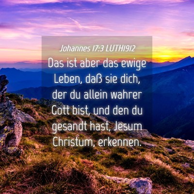 Picture 04 - Johannes 17:3 LUTH1912 - Das ist aber das ewige Leben, daß sie dich, der - Bible Verse Picture