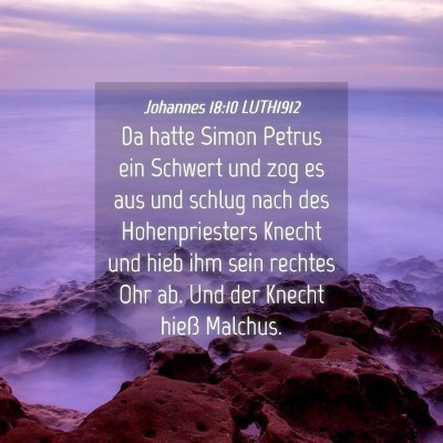 Picture 04 - Johannes 18:10 LUTH1912 - Da hatte Simon Petrus ein Schwert und zog es aus - Bible Verse Picture