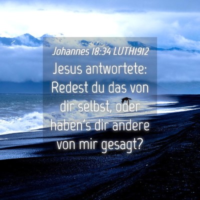Picture 04 - Johannes 18:34 LUTH1912 - Jesus antwortete: Redest du das von dir selbst, - Bible Verse Picture