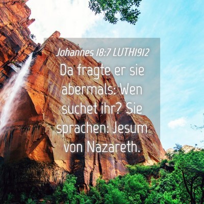 Picture 04 - Johannes 18:7 LUTH1912 - Da fragte er sie abermals: Wen suchet ihr? Sie - Bible Verse Picture