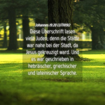 Picture 04 - Johannes 19:20 LUTH1912 - Diese Überschrift lasen viele Juden; denn die - Bible Verse Picture