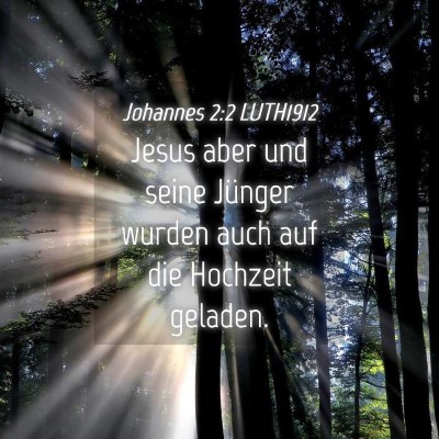 Picture 04 - Johannes 2:2 LUTH1912 - Jesus aber und seine Jünger wurden auch auf die - Bible Verse Picture