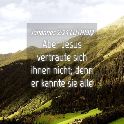 Picture 04 - Johannes 2:24 LUTH1912 - Aber Jesus vertraute sich ihnen nicht; denn er - Bible Verse Picture