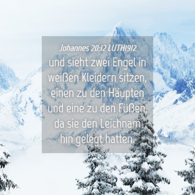 Picture 04 - Johannes 20:12 LUTH1912 - und sieht zwei Engel in weißen Kleidern sitzen, - Bible Verse Picture